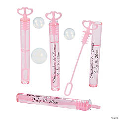 Personalized Light Pink Heart Bubble Tubes