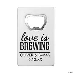 Personalized Love Is Brewing Bottle Openers - 12 Pc.