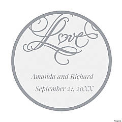 60 Personalized Square Glossy Wedding Favor Labels Stickers 2x2" 