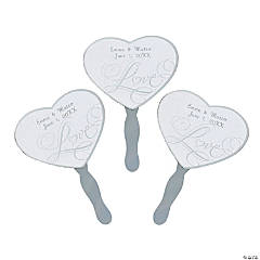 Personalized Love Wedding Hand Fans - 12 Pc.