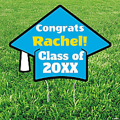 Personalized Mortarboard Hat Yard Sign