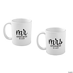 Personalized Mr. & Mrs. Ceramic Mug Set - 2 Pc.