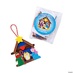 Personalized Nativity Craft Stick Ornament Craft Kit - Makes 24