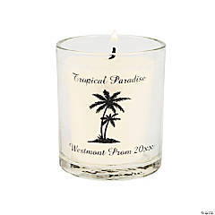 Personalized Palm Tree Luau Votive Candle Holders - 12 Pc.