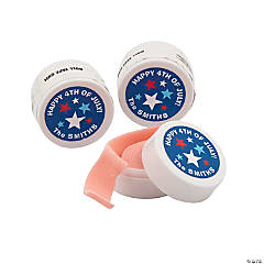 Personalized Patriotic Stars Roll Tape Gum - 12 Pc.