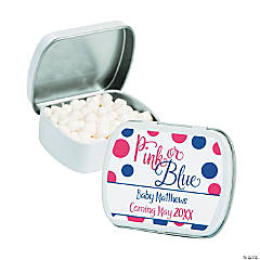 Personalized Pink or Blue Gender Reveal Mint Tins