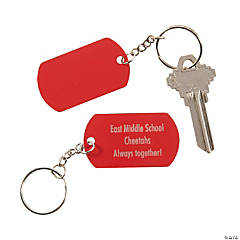 Personalized Red Dog Tag Keychains
