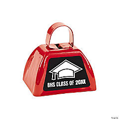 Personalized Red Graduation Cowbells