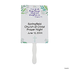 Personalized Religious Hand Fans – 12 Pc.