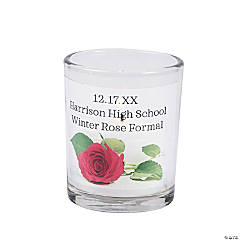 Personalized Rose Votive Candle Holders - 12 Pc.