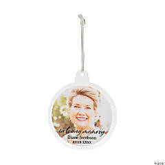 Personalized Round Memorial Acrylic Christmas Ornaments - 12 Pc.