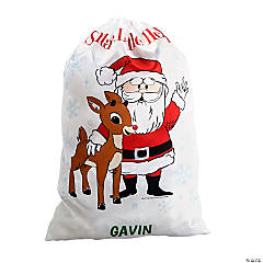 Personalized Rudolph the Red-Nosed Reindeer<sup>® </sup>Santa Sack Drawstring Bag