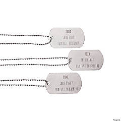 Personalized Silver Dog Tag Necklaces - 12 Pc.