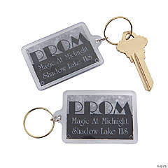 Personalized Silver Prom Keychains - 12 Pc.