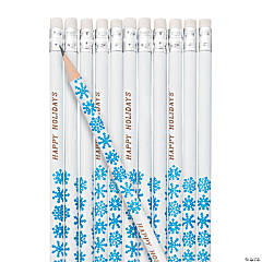 Personalized Snowflake Pencils - 24 Pc.