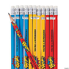 Personalized Superhero Pencils - 24 Pc.