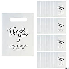 Personalized Thank You Treat Bags with Cutout Handles - 50 Pc.