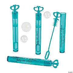 Personalized Turquoise Heart Bubble Tubes