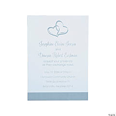 Personalized Two Hearts Classic Wedding Invitations - 25 Pc.