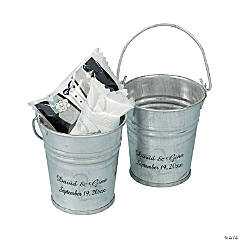 Personalized Two Hearts Mini Silver Pails