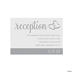 Personalized Two Hearts Reception Cards - 25 Pc.