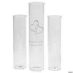 Personalized Two Hearts Unity Sand Ceremony Cylinders