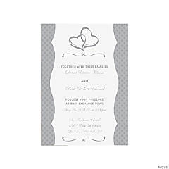 Personalized Two Hearts Wedding Invitations - 25 Pc.