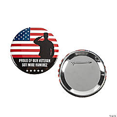 Personalized Veteran Buttons - 12 Pc.
