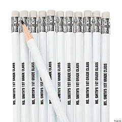 Personalized White Pencils - 24 Pc.