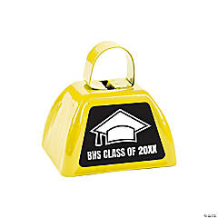 Personalized Yellow Graduation Cowbells
