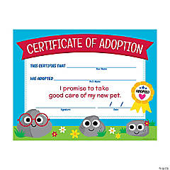 Pet Rock Adoption Certificates