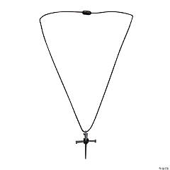 Pewtertone Metal Nail Cross Necklace Craft Kit