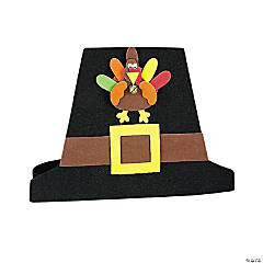 Pilgrim Hat with Turkey Craft Kit - Makes 12