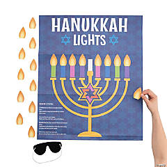 Pin the Flame on the Menorah Hanukkah Game