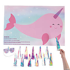 Pin the Horn on the Narwhal Party Game