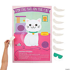Pin the Tail on the Cat Game for 8