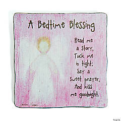Pink Bedtime Blessing Plaque
