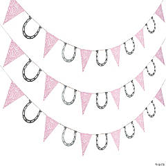 Pink Cowgirl Paper Pennant Banner