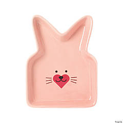 Pink Easter Bunny Ceramic Plate