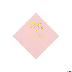 Pink God Gave Me You Personalized Napkins with Gold Foil - Beverage