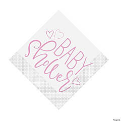 Pink Hearts Baby Shower Cutout Garland