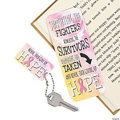 Pink Ribbon Bookmarks & Keychains - 24 Pc.