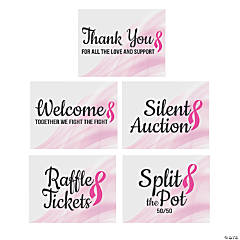 Pink Ribbon Raffle Poster Set - 6 Pc.