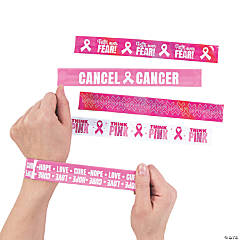Pink Ribbon Slap Bracelet Assortment