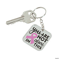 Pink Ribbon You Are Not Alone In This Keychains - 12 Pc.