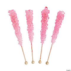 Pink Rock Candy Lollipops - 12 Pc.