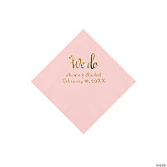 Pink We Do Personalized Napkins with Gold Foil - Beverage