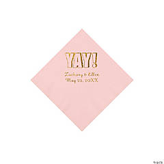 Pink Yay Personalized Napkins with Gold Foil - Beverage