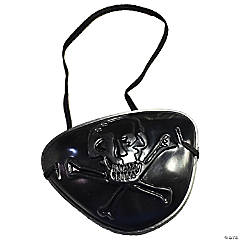 Pirate Black Plastic See-Through Eyepatch with Skull & Crossbones