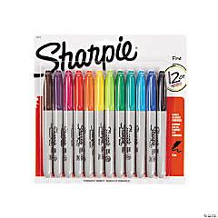 Plastic 12-Color Sharpie® Fine Point Permanent Markers